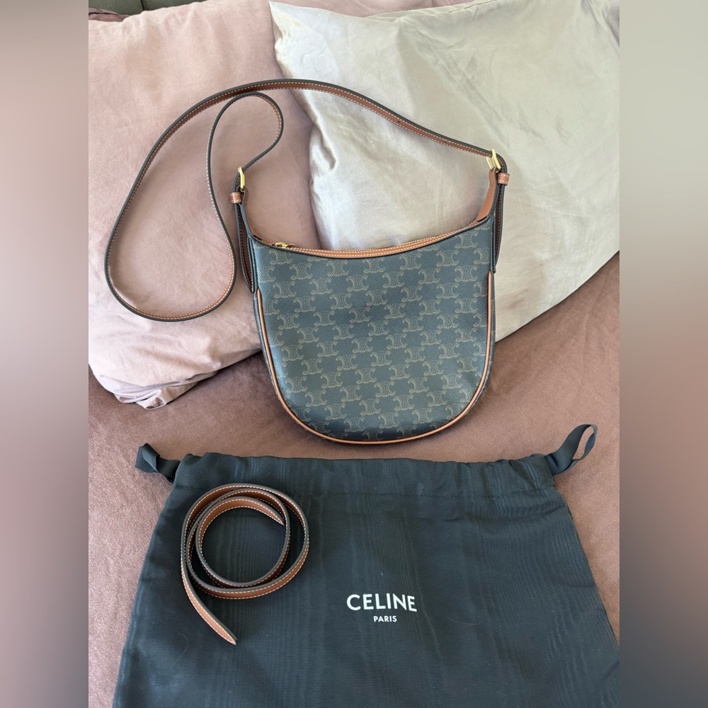 Celine Heloise Small Triomphe Canvas & Leather Shoulder Bag - NEW w/ dust bag